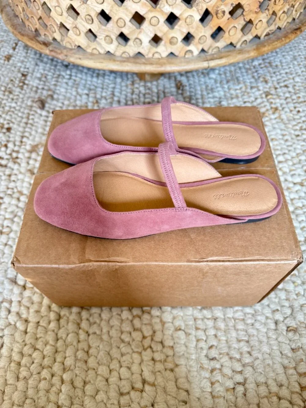 Madewell Greta Ballet Flat Mule in Suede (NWOT) | Withered Rose (size 7.5)